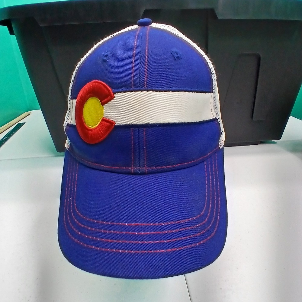 Colorado State Flag Trucker Hat OSFM Blue White Mesh Snapback Cap